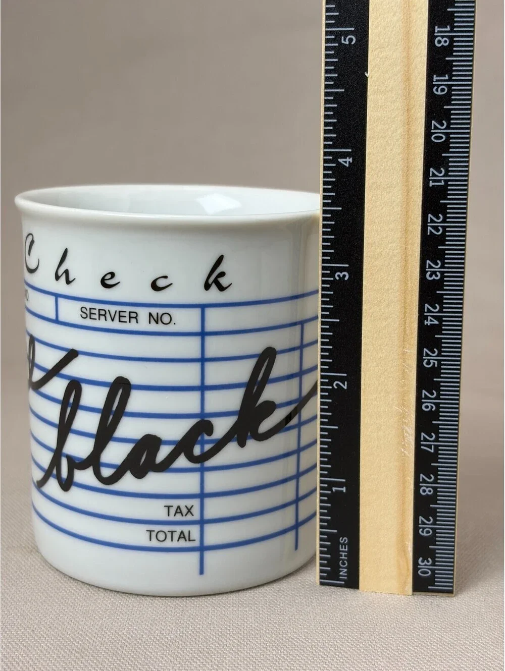 Vintage Style Guest Check Coffee Black Diner Ticket Ceramic Coffee Mug Cup 4 in